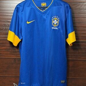 Nike Brazil 2012/13 Away Football Shirt Blue Soccer Jersey Men’s Size XL Brasil